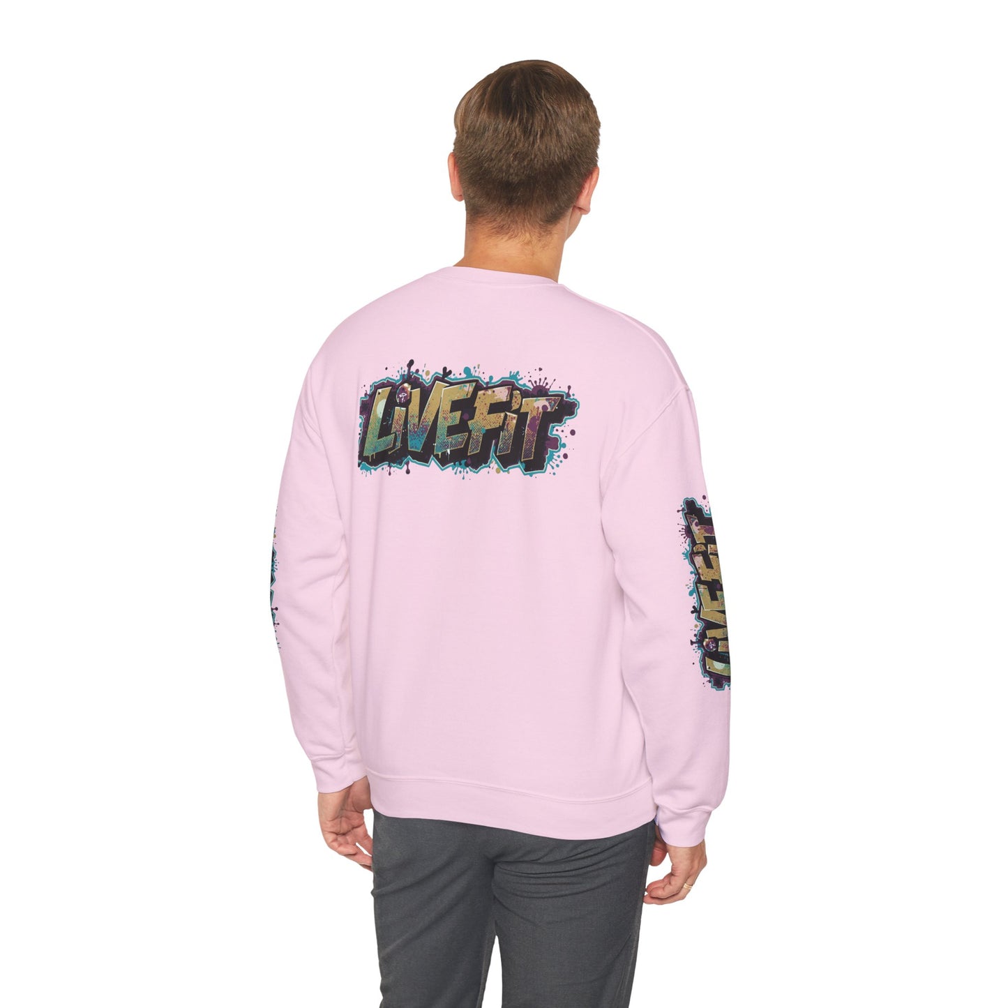 Live Fit Crewneck Sweatshirt - Trendy Fitness Apparel -  Unisex Casual Wear -  Sports Gift -  Workout Fashion -  Street Style Sweatshirt -