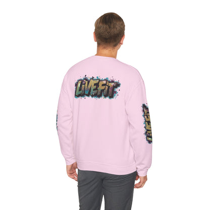 Live Fit Crewneck Sweatshirt - Trendy Fitness Apparel -  Unisex Casual Wear -  Sports Gift -  Workout Fashion -  Street Style Sweatshirt -