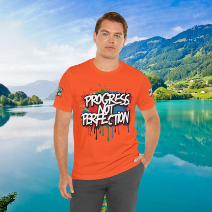 💥 Vibrant   💥   Eye-catching   💥   Motivational    💥 All  Over Print   💥 Unisex T-shirt  💥   Progress  Not  Perfection   💥  Art-Inspired   💥  Apparel  💥  Sizes  XS  x  4XL 💥