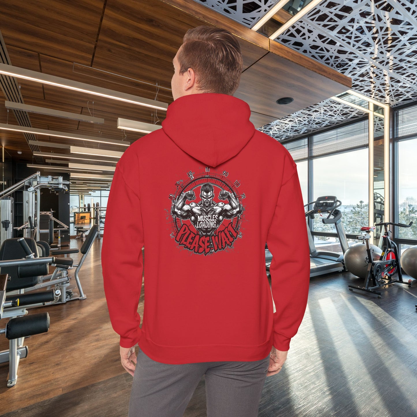 Unisex - Muscles Loading…Please Wait - Heavy Blend™ Hooded Sweatshirt - Motivational Fitness Hoodie - Workout Sweatshirt - Gym Apparel - Inspirational Gift - Holiday Gift