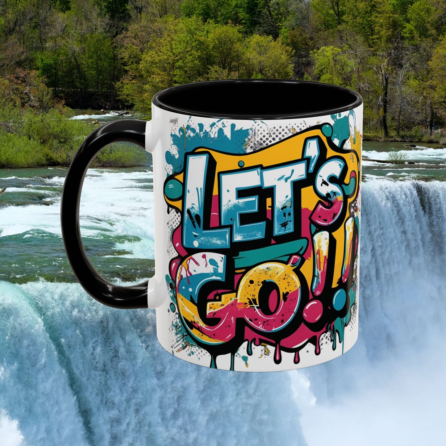 Vibrant   Ceramic  Mug    Inspirational      Let's Go!     Graffiti  Mug      Coffee Mug        Progress  Not  Perfection   Sizes   11oz  &  15oz    Birthday Gift   Graduation Gift    8  Different  Color Options
