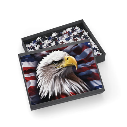 Puzzle - American Bald Eagle Red White & Blue Puzzles - 96 - 252 - 500 & 1000 Piece Options - Patriotic Artwork