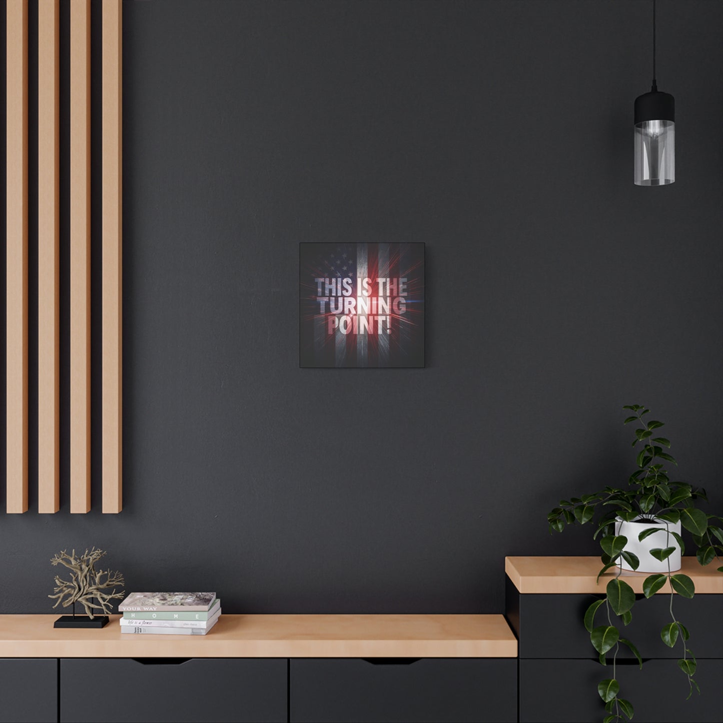 Charlie Kirk - This Is The Turning Point! - Red White Blue - Stunning American Flag Backdrop Design - Patriotic - Motivational Wall Art - Canvas - Multiple Sizes