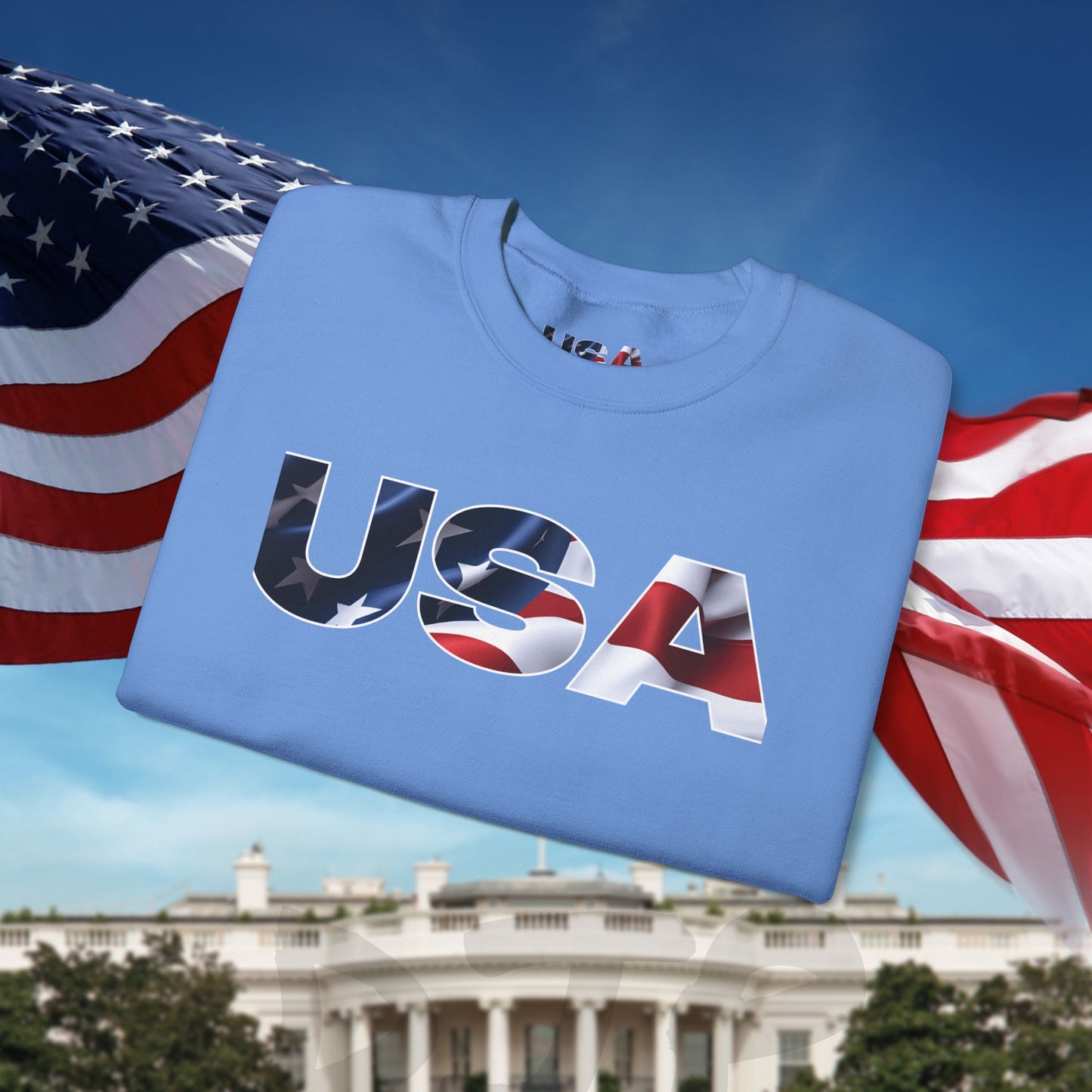 Patriotic USA Crewneck Sweatshirt - Unisex Heavy Blend - American Pride - National Pride Gift - S-5XL