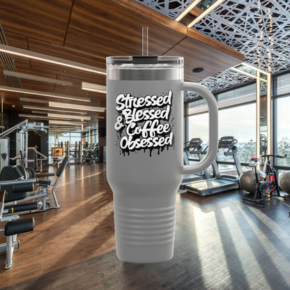 40oz. Insulated Travel Mug: Stressed Blessed, & Coffee Obsessed Print, 7 Different Color Options, Perfect Gift for Coffee Lovers, Gym Goers, Travel Enthusiasts, Holiday [...]