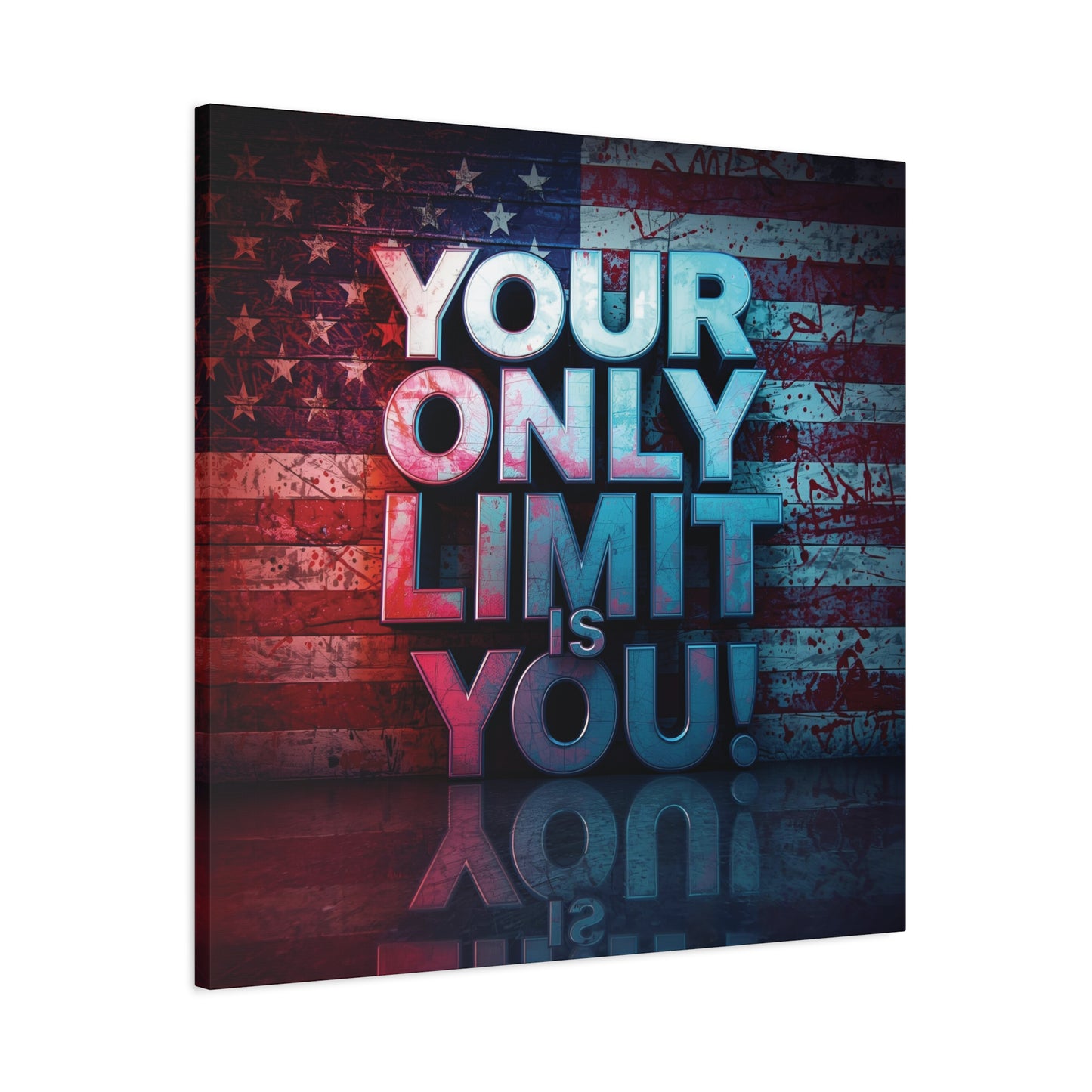 Gallery Wrapped - Motivational Canvas Wall Art - Your Only Limit Is You! - Inspirational Decor for Home Office - Inspirational Gift - Vintage American Flag - Limitless Living - Personal [...]