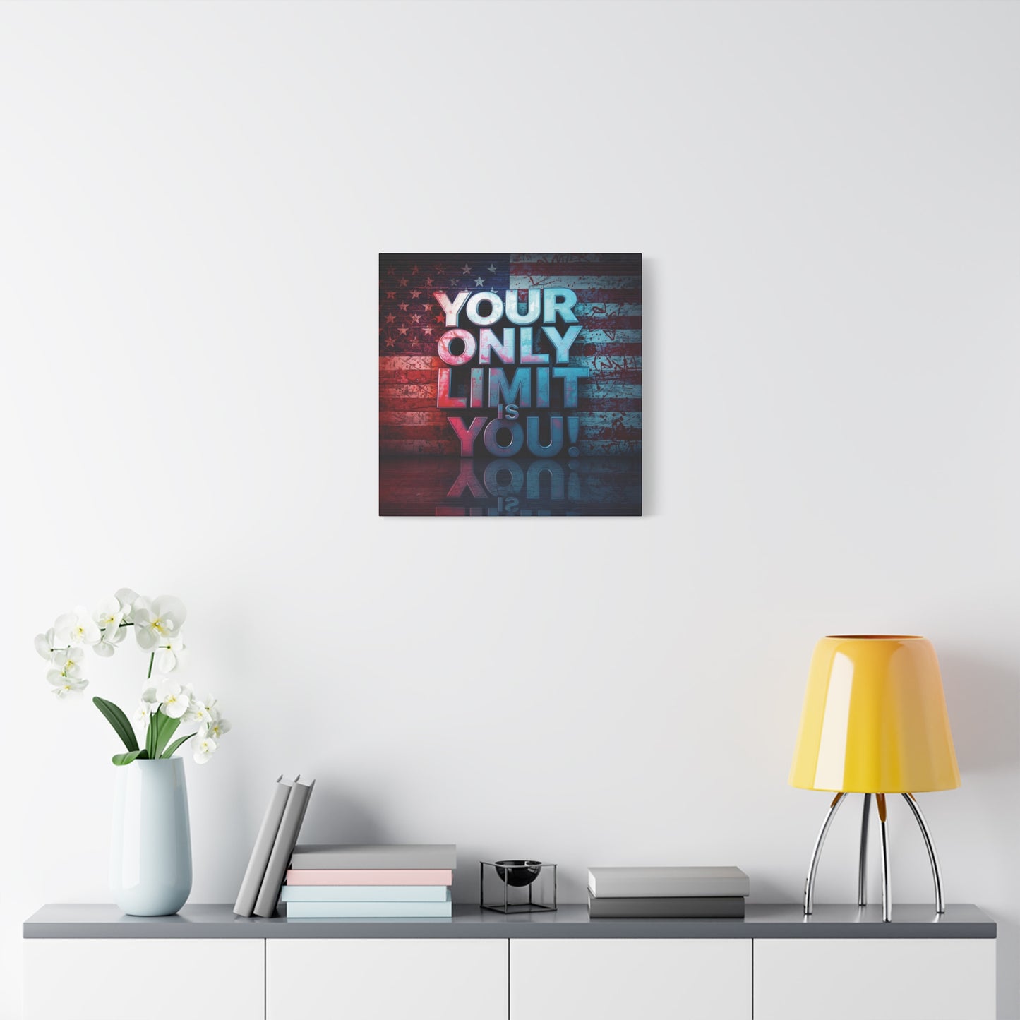 Motivational Wall Art Canvas, Your Only Limit Is You! Inspirational Decor for Home Office, Inspirational Gift, American Flag, Limitless Living, Personal [...]