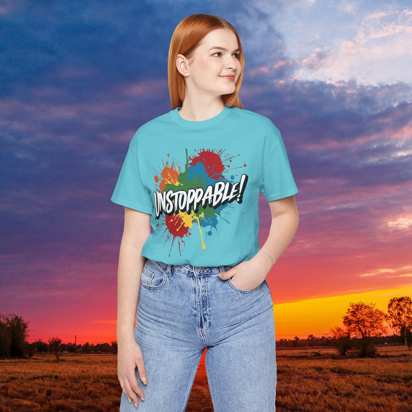 Unstoppable Design Tee - Vintage  Retro  Unisex  Tee - Classic  T-Shirt - Graphic Tee - Casual  Shirt - Short  Sleeve  Shirt