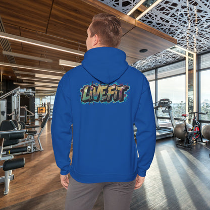 Live Fit Hoodie - Unisex Heavy Blend Sweatshirt - Fitness Enthusiasts -  Gym Wear - Workout Apparel -  Active Lifestyle -  Gift for Him/Her -