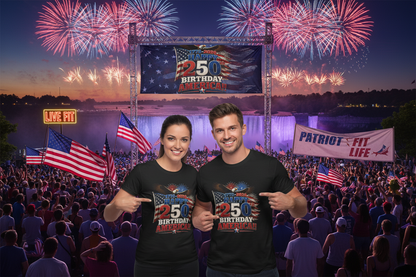 Happy 250th Birthday America T-Shirt | 1776-2026 Patriotic Eagle Flag & Fireworks Tee