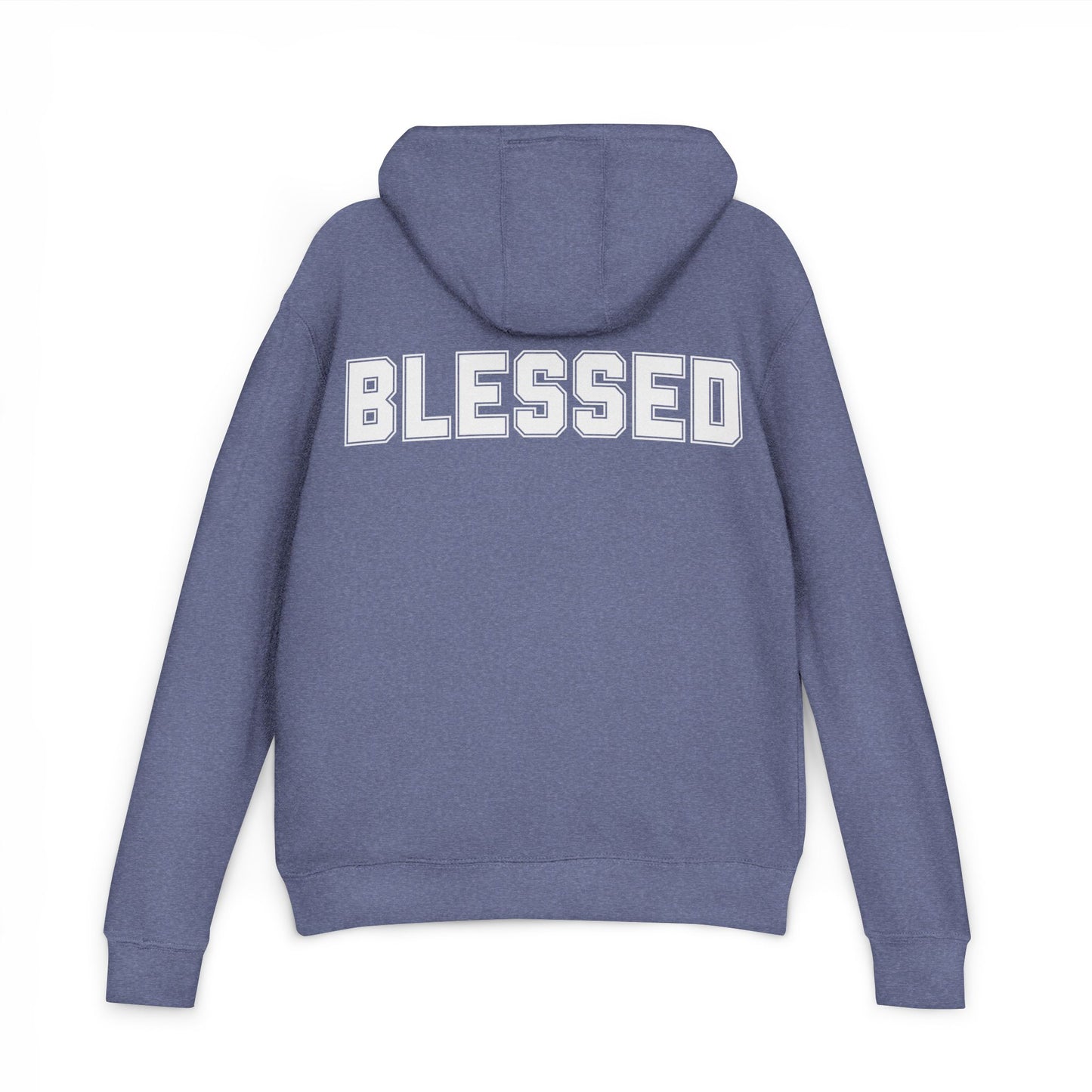 Blessed Hoodie — Cozy French Terry Pullover - with - White - Bold Front & Back Text - Holiday Gift - Fitness