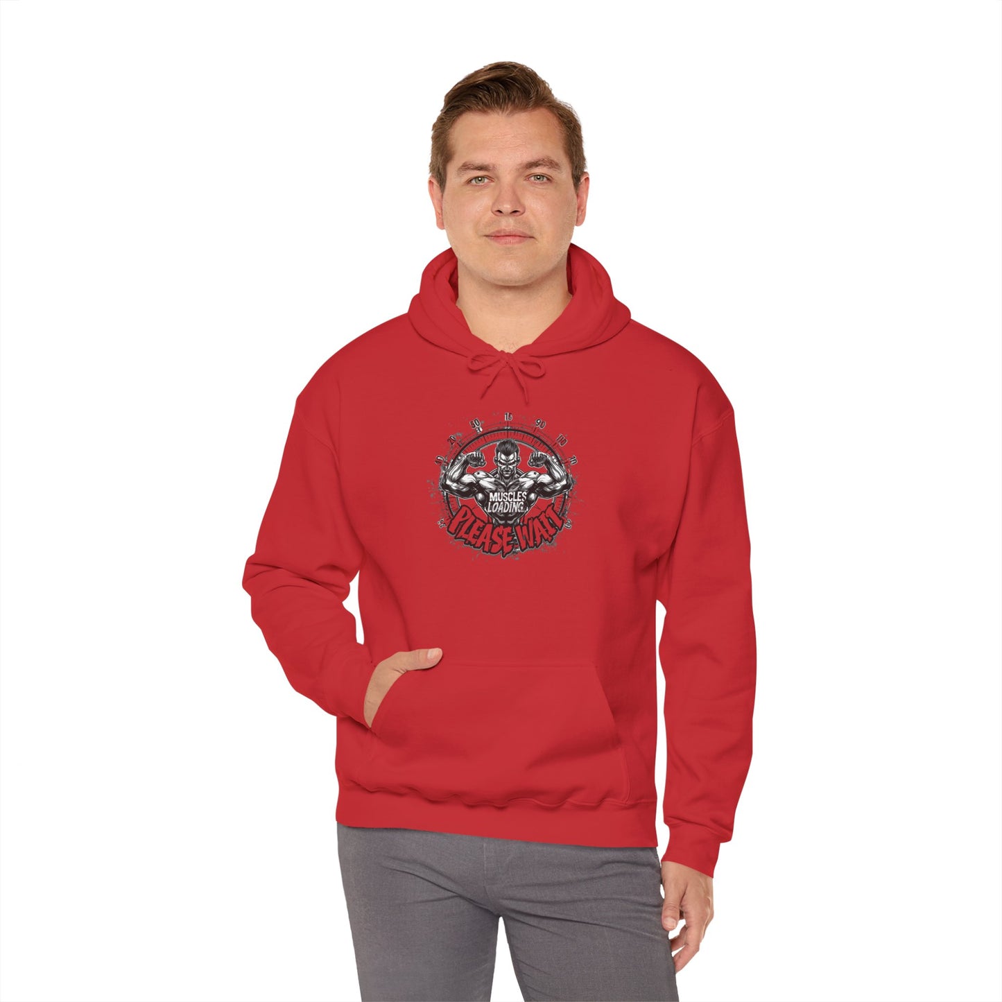 Unisex - Muscles Loading…Please Wait - Heavy Blend™ Hooded Sweatshirt - Motivational Fitness Hoodie - Workout Sweatshirt - Gym Apparel - Inspirational Gift - Holiday Gift