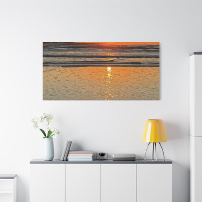Stunning Sunset Beach Canvas Print, Ocean Decor, Wall Art, Home Decor, Coastal Artwork for Living Room