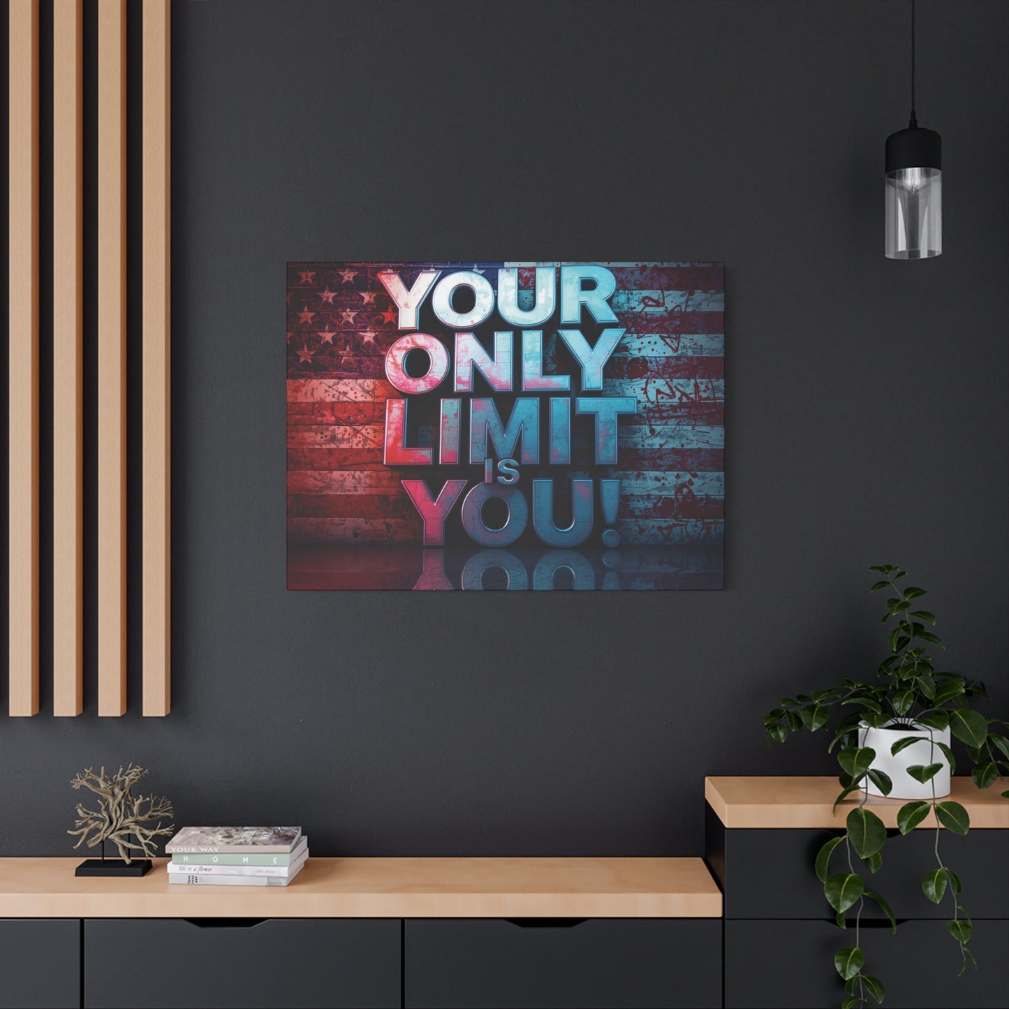 Motivational Wall Art Canvas, Your Only Limit Is You! Inspirational Decor for Home Office, Inspirational Gift, American Flag, Limitless Living, Personal [...]