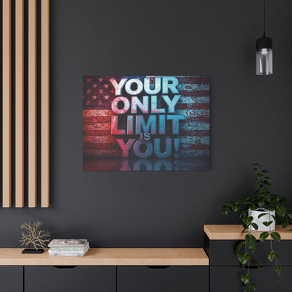 Motivational Wall Art Canvas, Your Only Limit Is You! Inspirational Decor for Home Office, Inspirational Gift, American Flag, Limitless Living, Personal [...]
