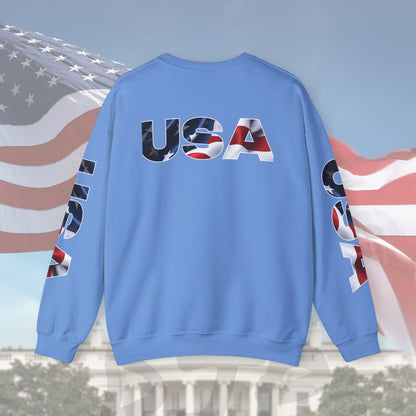 Patriotic USA Crewneck Sweatshirt - Unisex Heavy Blend - American Pride - National Pride Gift - S-5XL