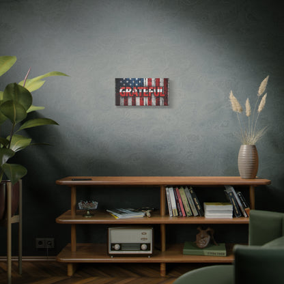 Grateful American Flag Wall Art | Patriotic Canvas Decor, Home Wall Decor, Inspirational Gift, 4th of July Decoration, Veteran's Day