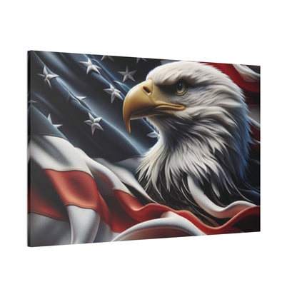 Patriotic Canvas Wall Art - American Eagle - American Flag Background Design - Red White Blue - Home Decor for Veterans -  Memorial Day -  Independence Day -  Holiday Gifts -