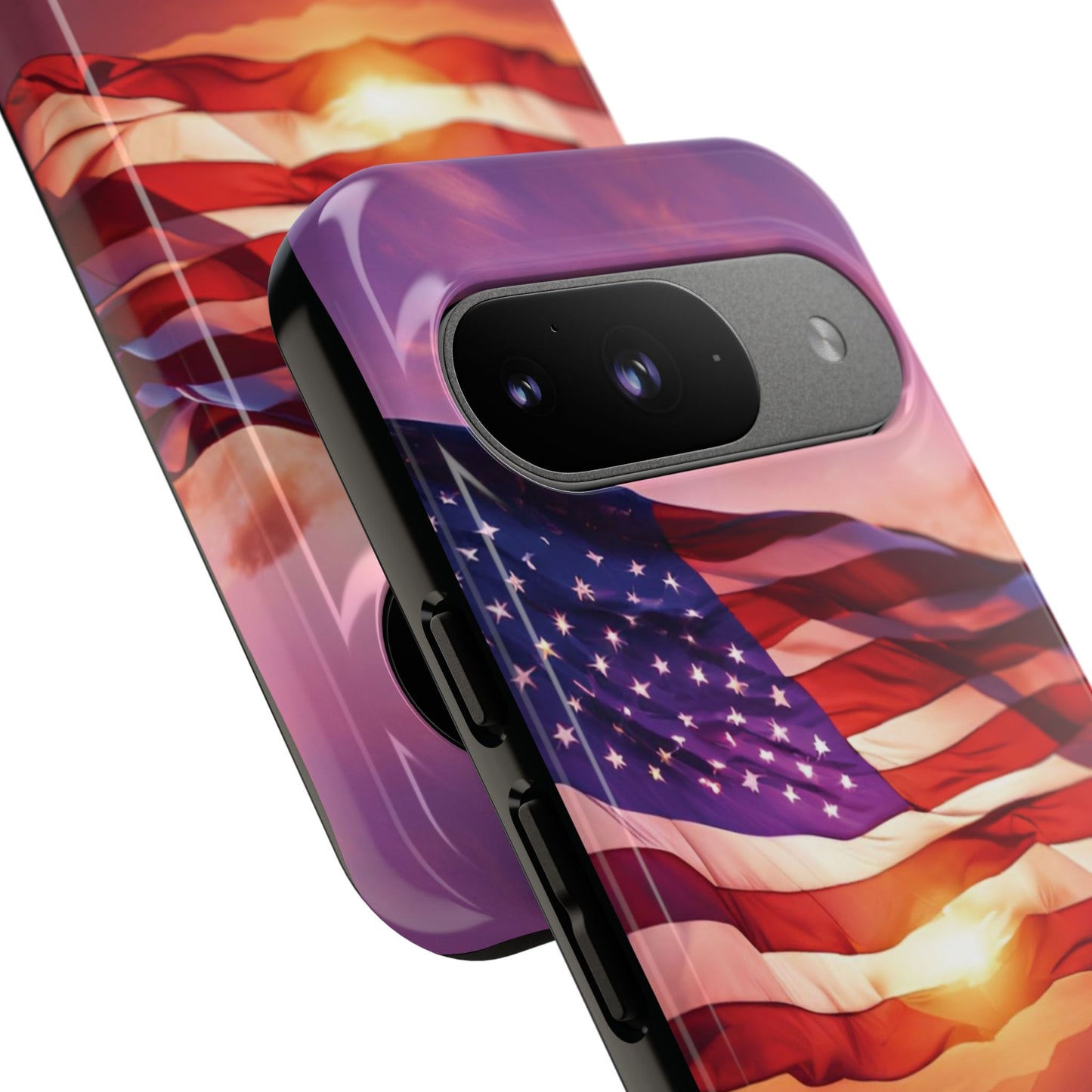 Stylish Phone Case - American Flag At Sunset Design - Patriotic Gift for Veterans - Independence Day -  Summer Vibes -