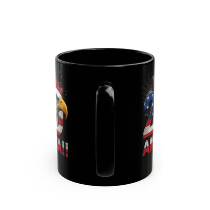 Happy 250th Birthday America Mug | 1776-2026 Patriotic Eagle Flag Black Coffee Cup
