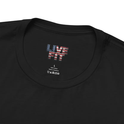 LIVE FIT Patriotic T-Shirt - American Flag Red White Blue - Unisex Fitness Tee