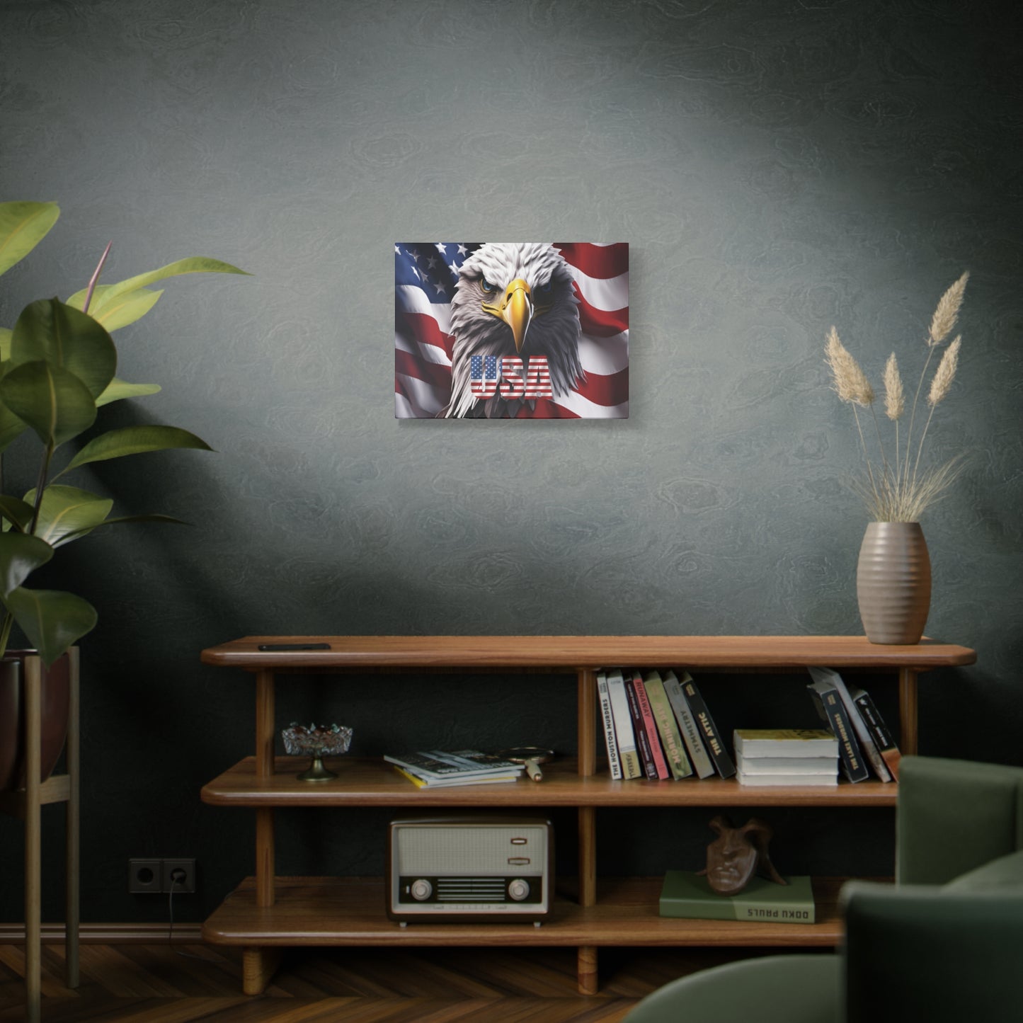 American Eagle Canvas Wall Art - Patriotic Flag Decor - USA Pride