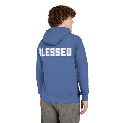 Blessed Hoodie — Cozy French Terry Pullover - with - White - Bold Front & Back Text - Holiday Gift - Fitness