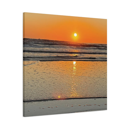 Stunning Sunset Beach Canvas Print, Ocean Decor, Wall Art, Home Decor, Coastal Artwork for Living Room