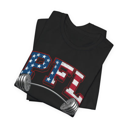PFL Patriot Fit Life T-Shirt | American Flag Barbell Weightlifting Tee – LIVE FIT