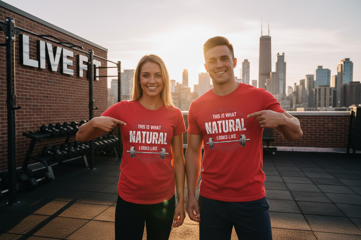 This Is What Natural Looks Like - Barbell T-Shirt | Gym Workout Tee