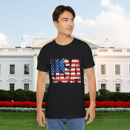 USA - Red White Blue - American Flag - Classic Unisex Tee - Holiday Gift - Patriotic Pride