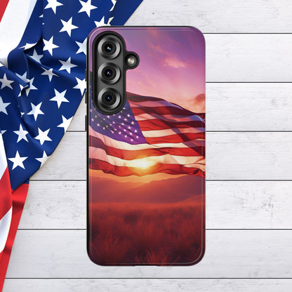 Stylish Phone Case - American Flag At Sunset Design - Patriotic Gift for Veterans - Independence Day -  Summer Vibes -