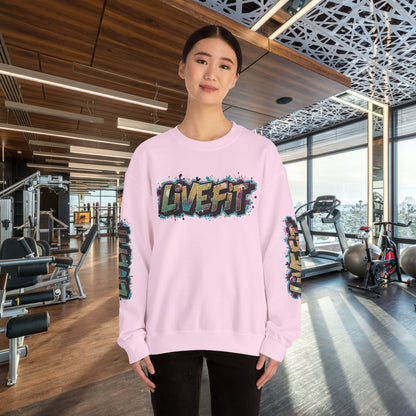 Live Fit Crewneck Sweatshirt - Trendy Fitness Apparel -  Unisex Casual Wear -  Sports Gift -  Workout Fashion -  Street Style Sweatshirt -