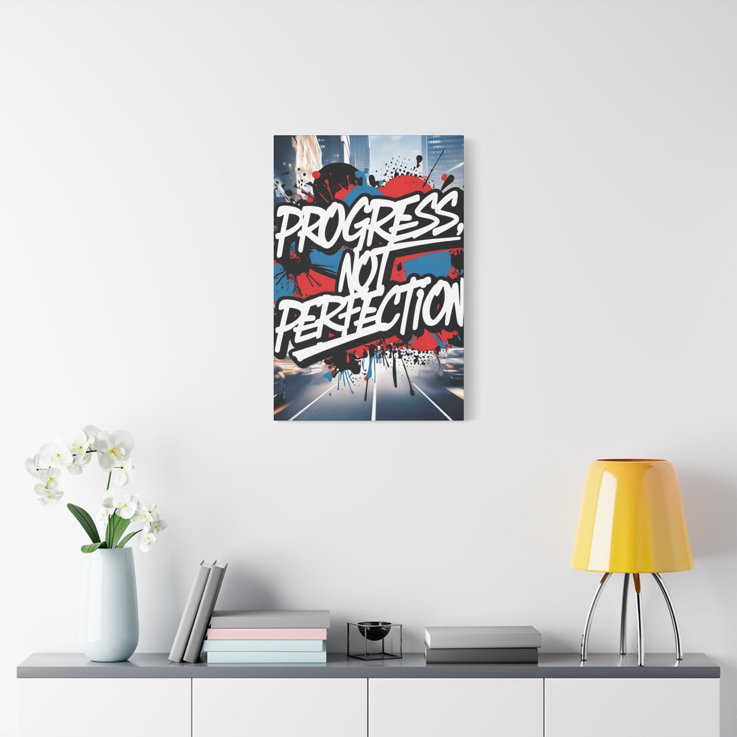 💥 Motivational 💥 Uplifting 💥 Canvas Art  💥 Progress Not Perfection Print  💥 Positive Vibe Décor  💥 Eco-Friendly  UL- Certified  Inks 💥 Gift  Giving 💥 Horizontal Is In A Different Listing 💥