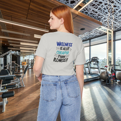 Wellness Awareness Unisex Tee - Wellness Is Alot Cheaper Than Illness!! - Design - S - 3XL - Motivational Health T-Shirt for Self-Care Enthusiasts - Gift for Wellness Events - Positive Vibe Shirt -  [...]