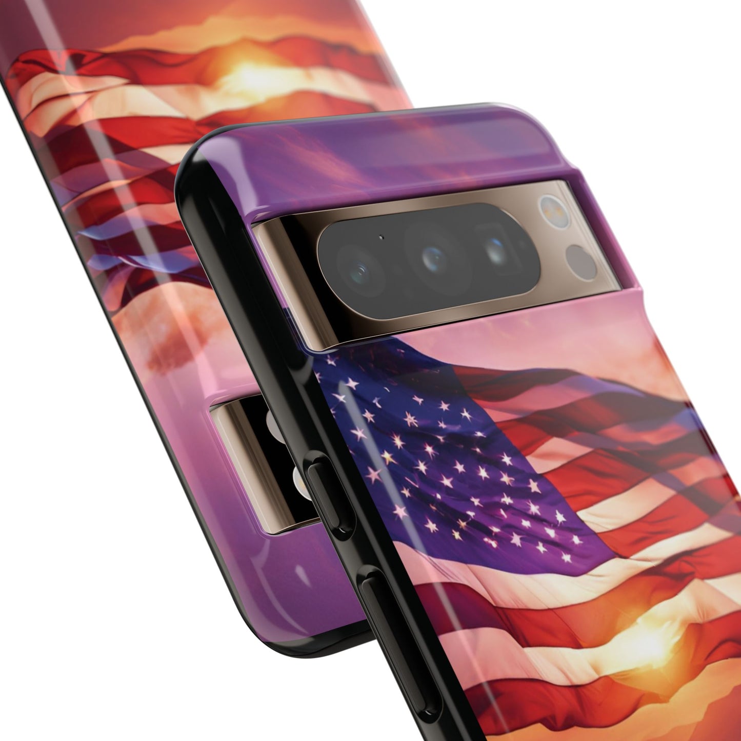 Stylish Phone Case - American Flag At Sunset Design - Patriotic Gift for Veterans - Independence Day -  Summer Vibes -