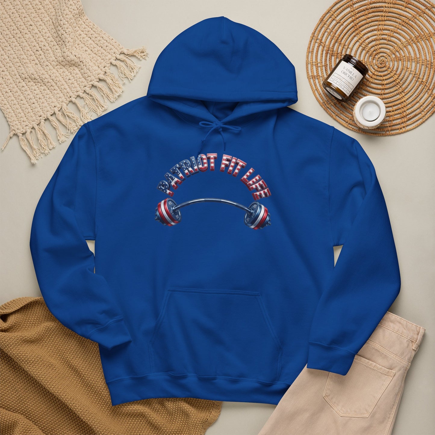 Patriotic Fit Life Hoodie — USA Flag Barbell Fitness Sweatshirt