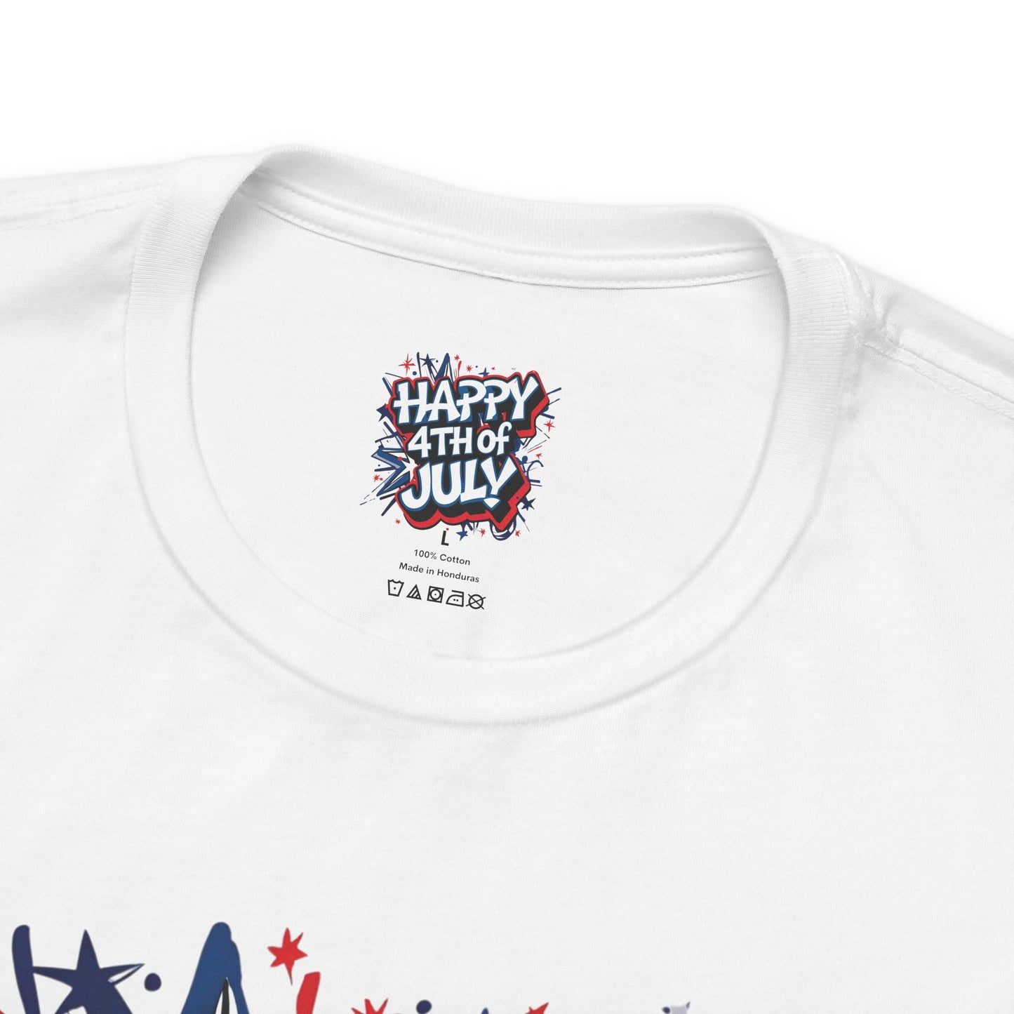 Happy 4th Of July Unisex Jersey Short Sleeve Tee, Independence Day T-Shirt, Patriotic Shirt, Red White Blue Tee, USA Celebration Top