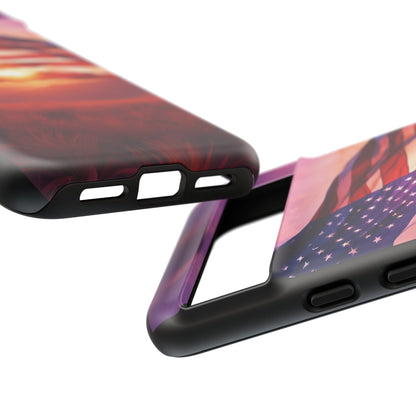 Stylish Phone Case - American Flag At Sunset Design - Patriotic Gift for Veterans - Independence Day -  Summer Vibes -