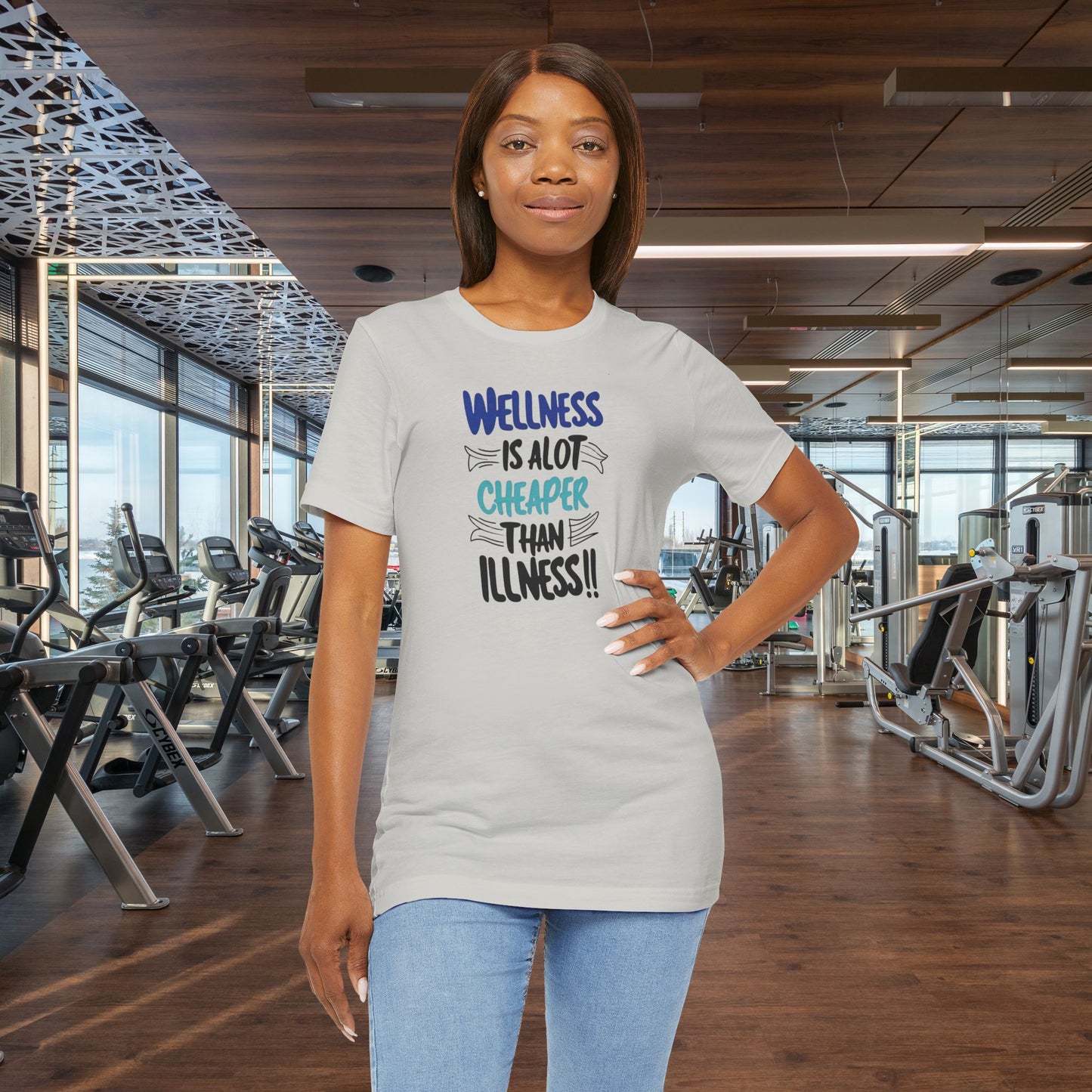 Wellness Awareness Unisex Tee - Wellness Is Alot Cheaper Than Illness!! - Design - S - 3XL - Motivational Health T-Shirt for Self-Care Enthusiasts - Gift for Wellness Events - Positive Vibe Shirt -  [...]
