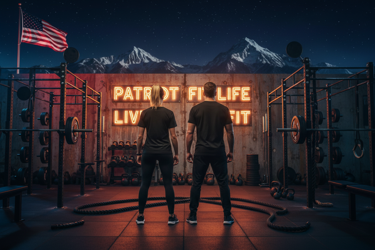 Patriot Fit Life Gym Life T-Shirt | American Flag Barbell Tee – LIVE FIT