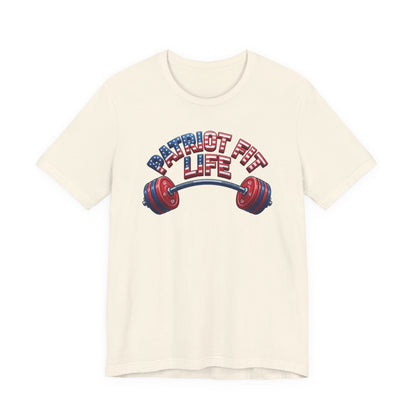 Patriot Fit Life T-Shirt — American Flag Barbell Fitness Tee