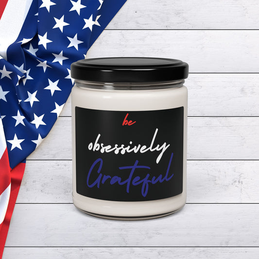 9 Scented 1 unscented Soy Candles 9oz  - Be Obsessively Grateful Red White Blue Print | Home Decor, Gift for Him/Her