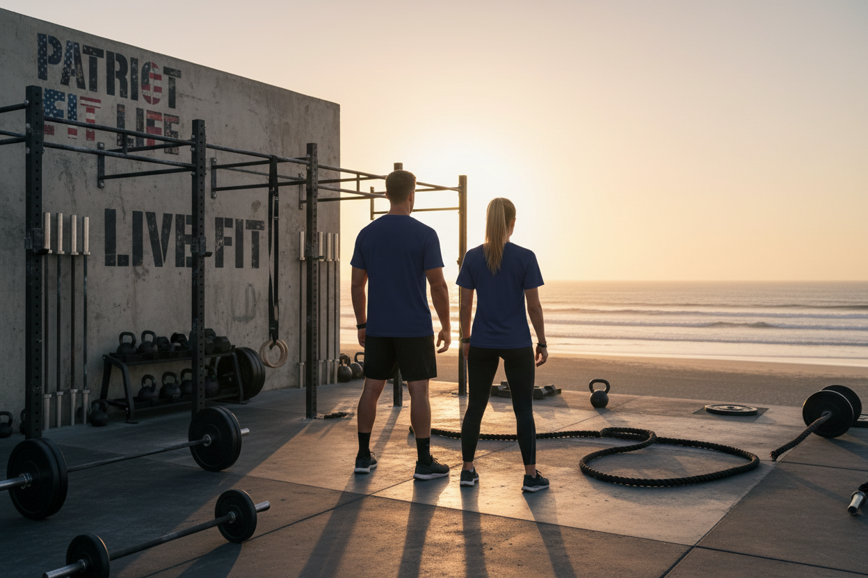 Patriot Fit Life Gym Life T-Shirt | American Flag Barbell Tee – LIVE FIT