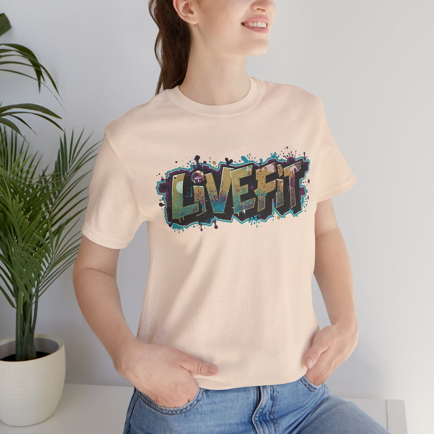 LIVE FIT Graphic Fitness Tee - Motivational Workout Apparel