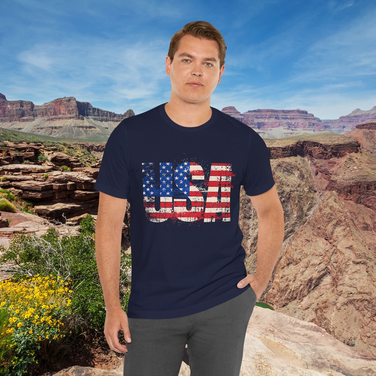 USA - Red White Blue - American Flag - Classic Unisex Tee - Holiday Gift - Patriotic Pride