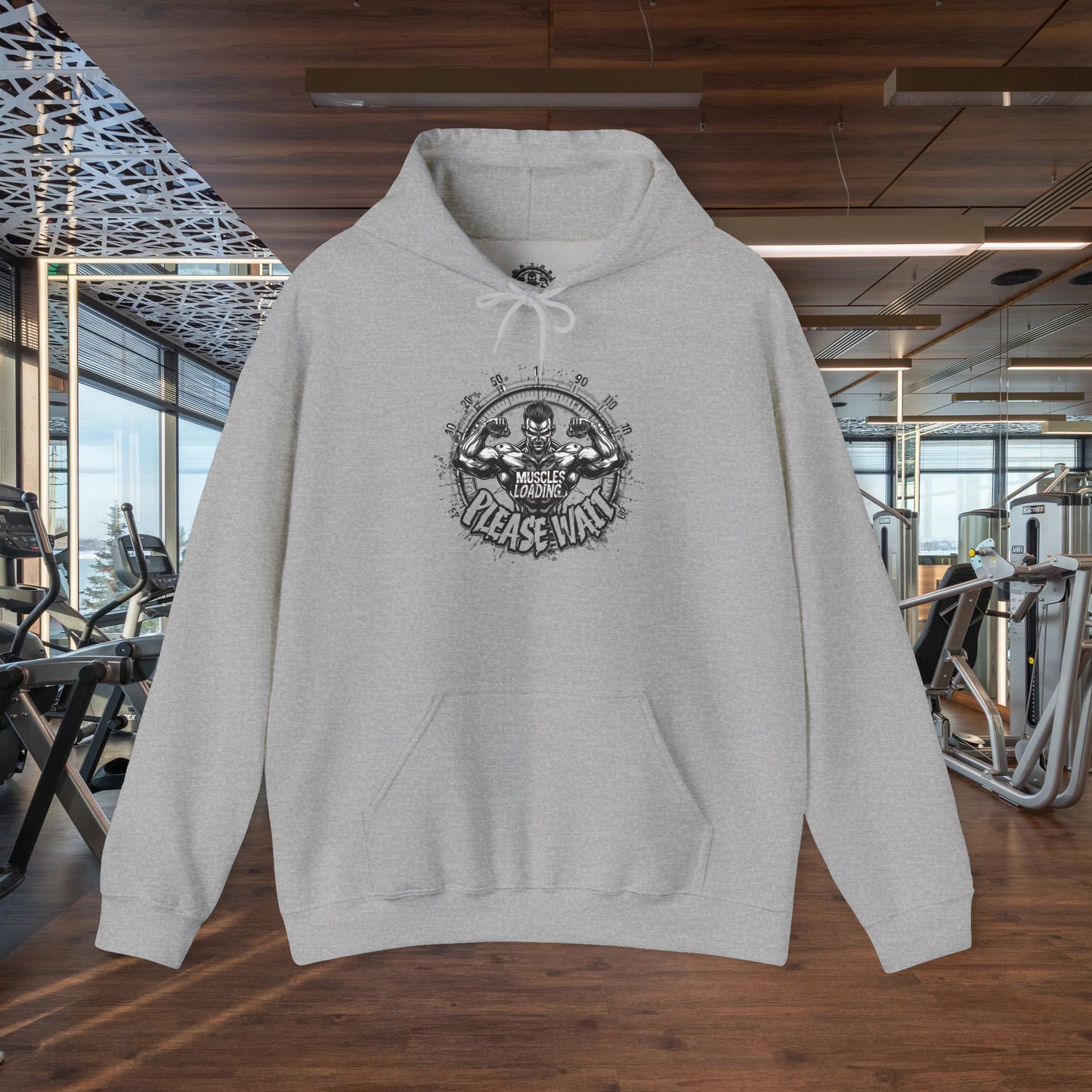 Unisex - Muscles Loading…Please Wait - Heavy Blend™ Hooded Sweatshirt - Motivational Fitness Hoodie - Workout Sweatshirt - Gym Apparel - Inspirational Gift - Holiday Gift