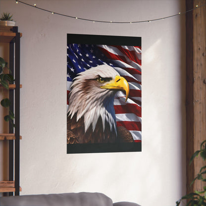 💥 Patriotic 💥 Bald Eagle 💥 Red White & Blue 💥 Wall Art 💥 Matte  💥 Vertical Poster 💥