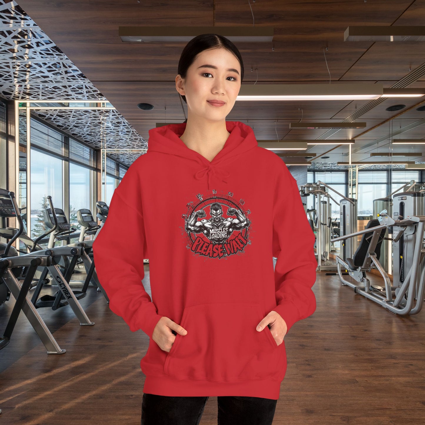Unisex - Muscles Loading…Please Wait - Heavy Blend™ Hooded Sweatshirt - Motivational Fitness Hoodie - Workout Sweatshirt - Gym Apparel - Inspirational Gift - Holiday Gift