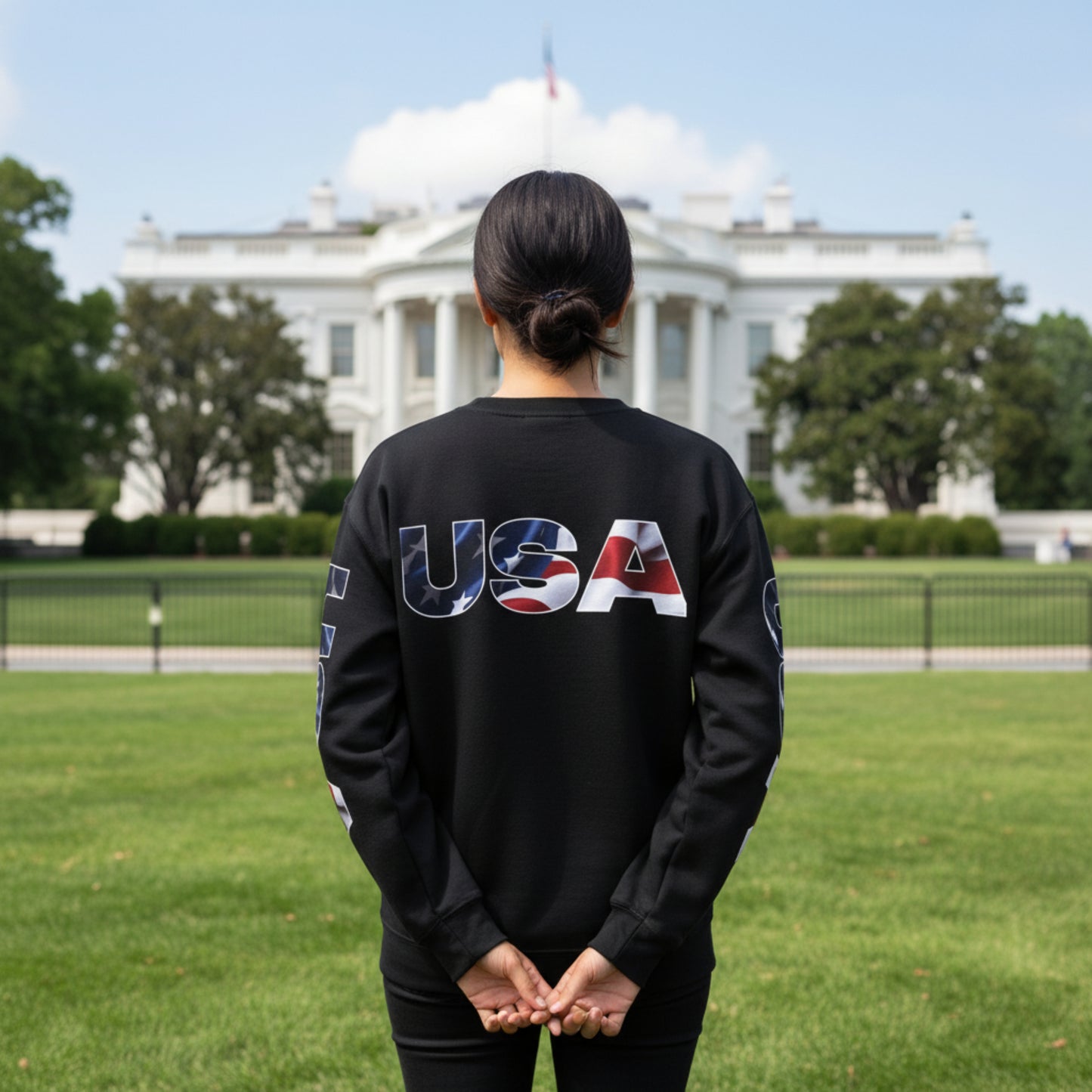 Patriotic USA Red White Blue - Crewneck Sweatshirt - Unisex Pullover - S-5XL